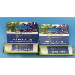 2x ESSENCE Aromatherapy 100%  Essential Oil Nasal Inhaler Head Aide Basil